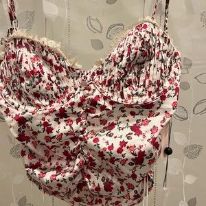 For Love and Lemons Melrose white floral top